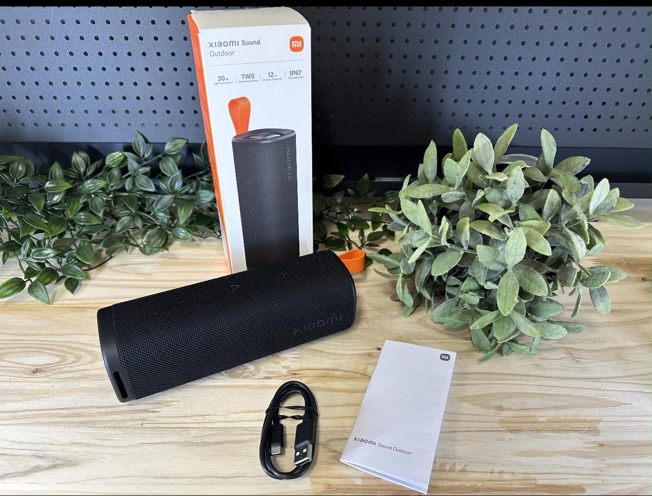 Xiaomi Sound Outdoor con caja, cable y manual